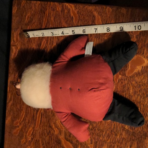 Primitive Stuffed Santa Claus With Spectacles Red and Cream Black Boots - Picture 7 of 8